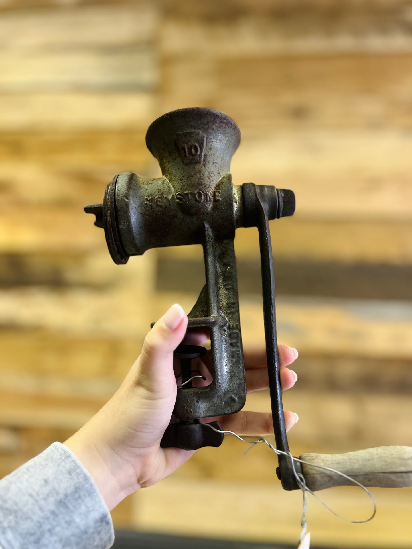 Vintage Keystone No. 10 Hand Crank Meat Grinder