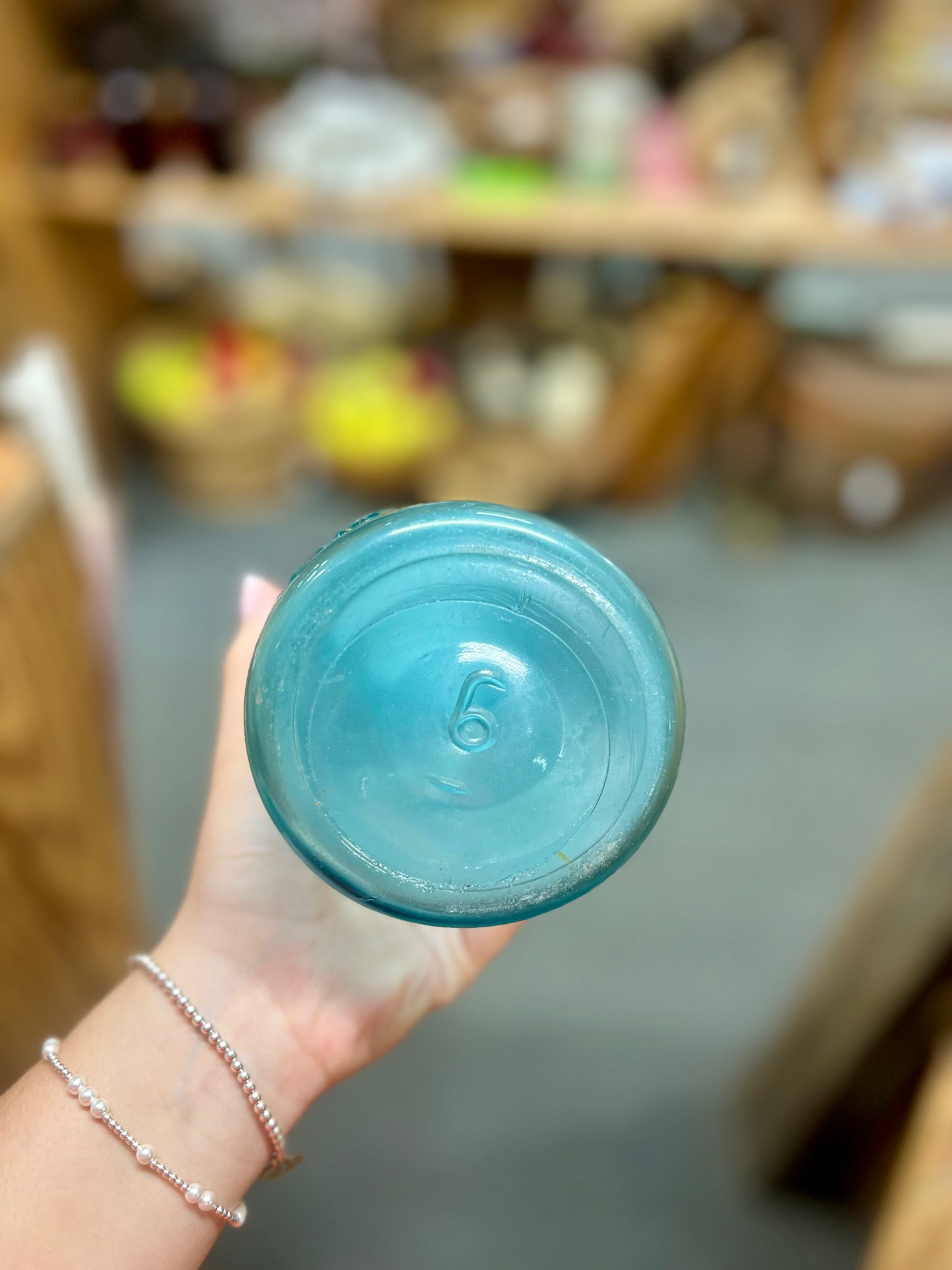 Vintage Ball Perfect Mason Aqua Blue Quart Jar #6 with lid 1923-1933