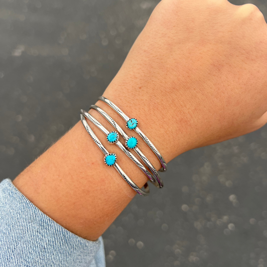 Turquoise Mini Stud Cuff Bracelet