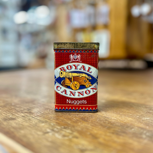 Vintage Royal Cannon Golden Nuggets Tobacco Metal Tin