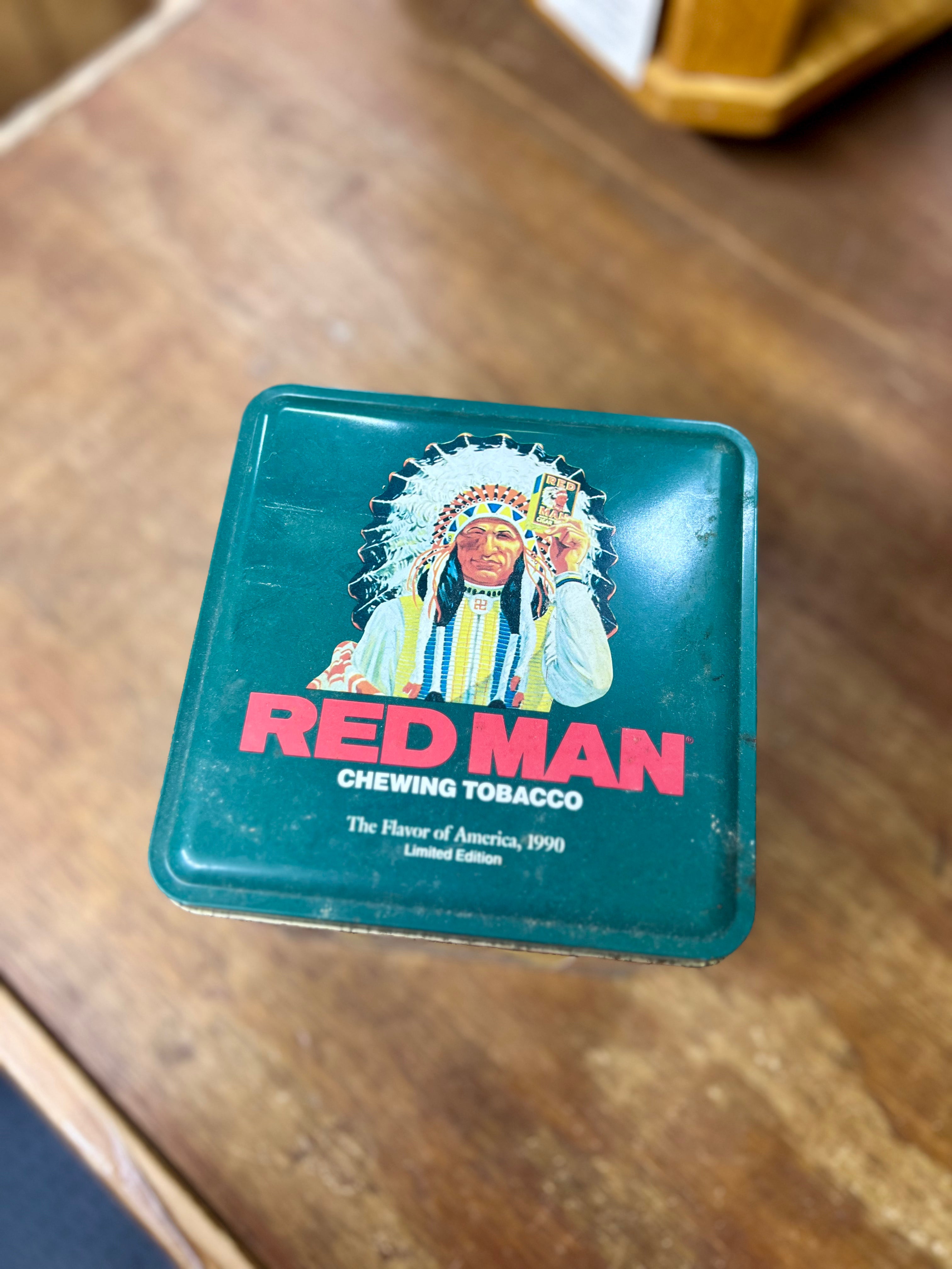 Vintage 1990's Red Man Tin Canister – The Olde General Store