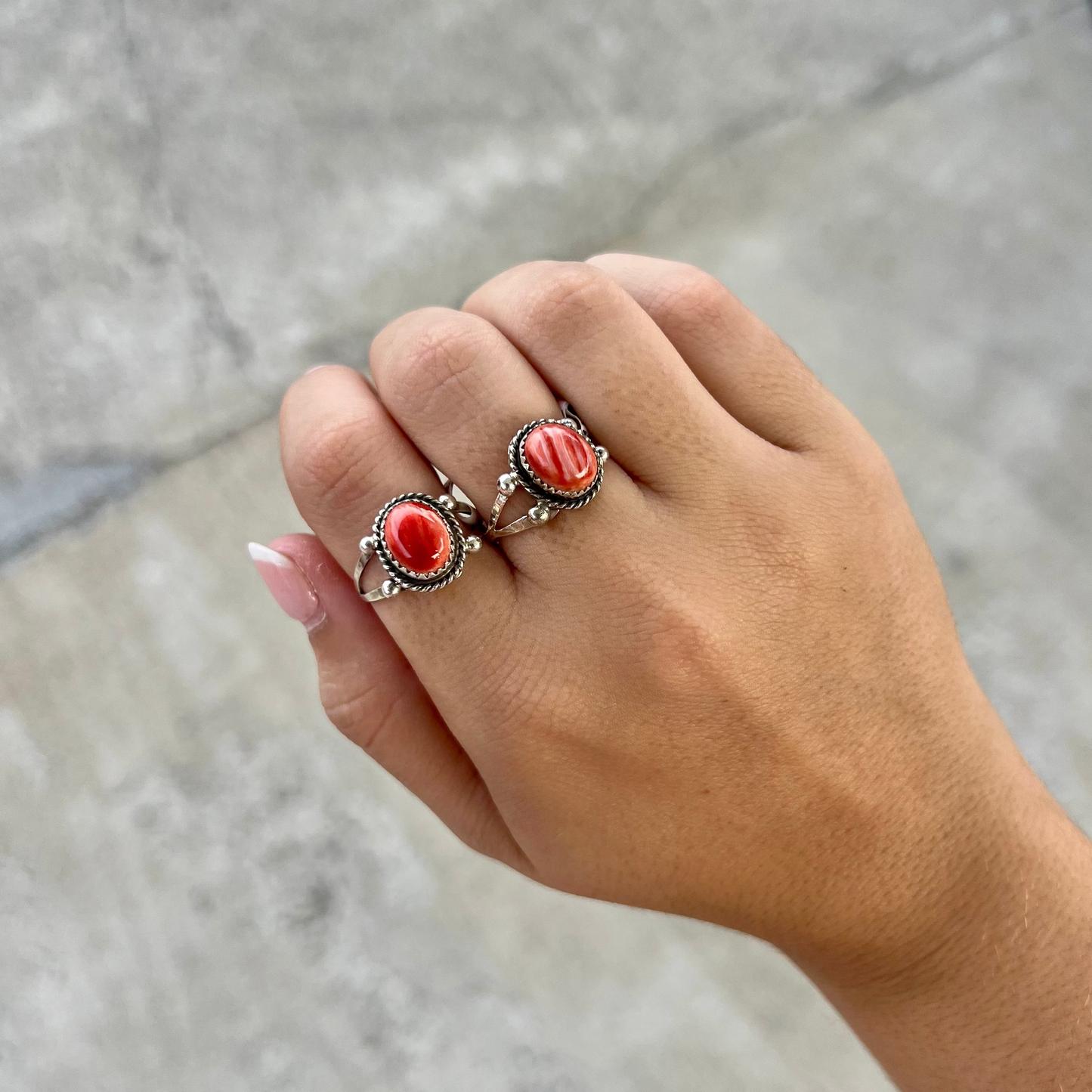 The Lainey Red Spiny Oyster Sterling Silver Ring