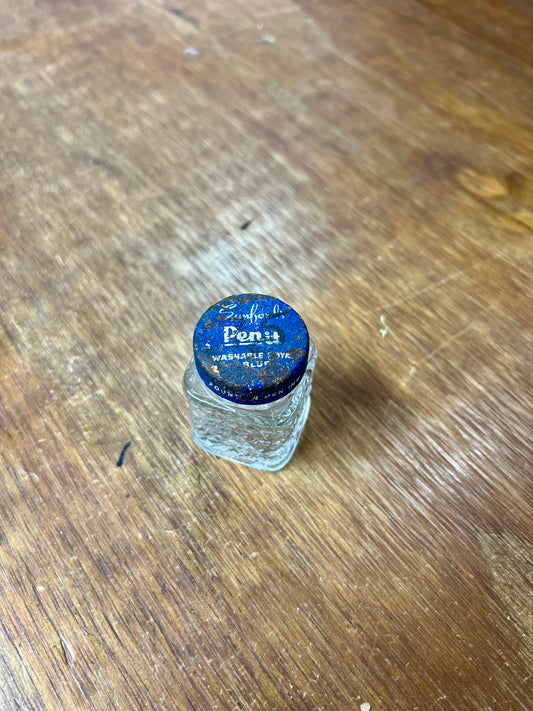 Vintage Sanfords Penit Glass Fountain Pen Ink Jar