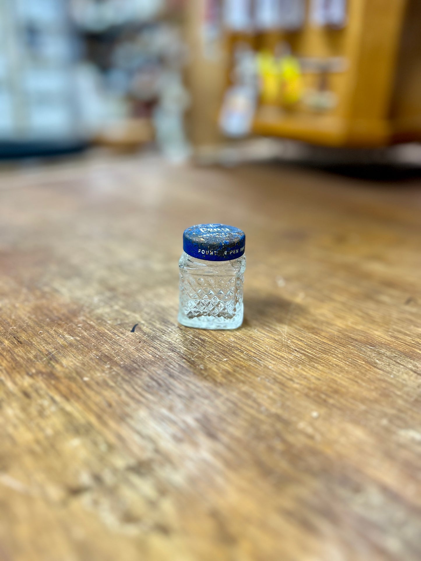 Vintage Sanfords Penit Glass Fountain Pen Ink Jar
