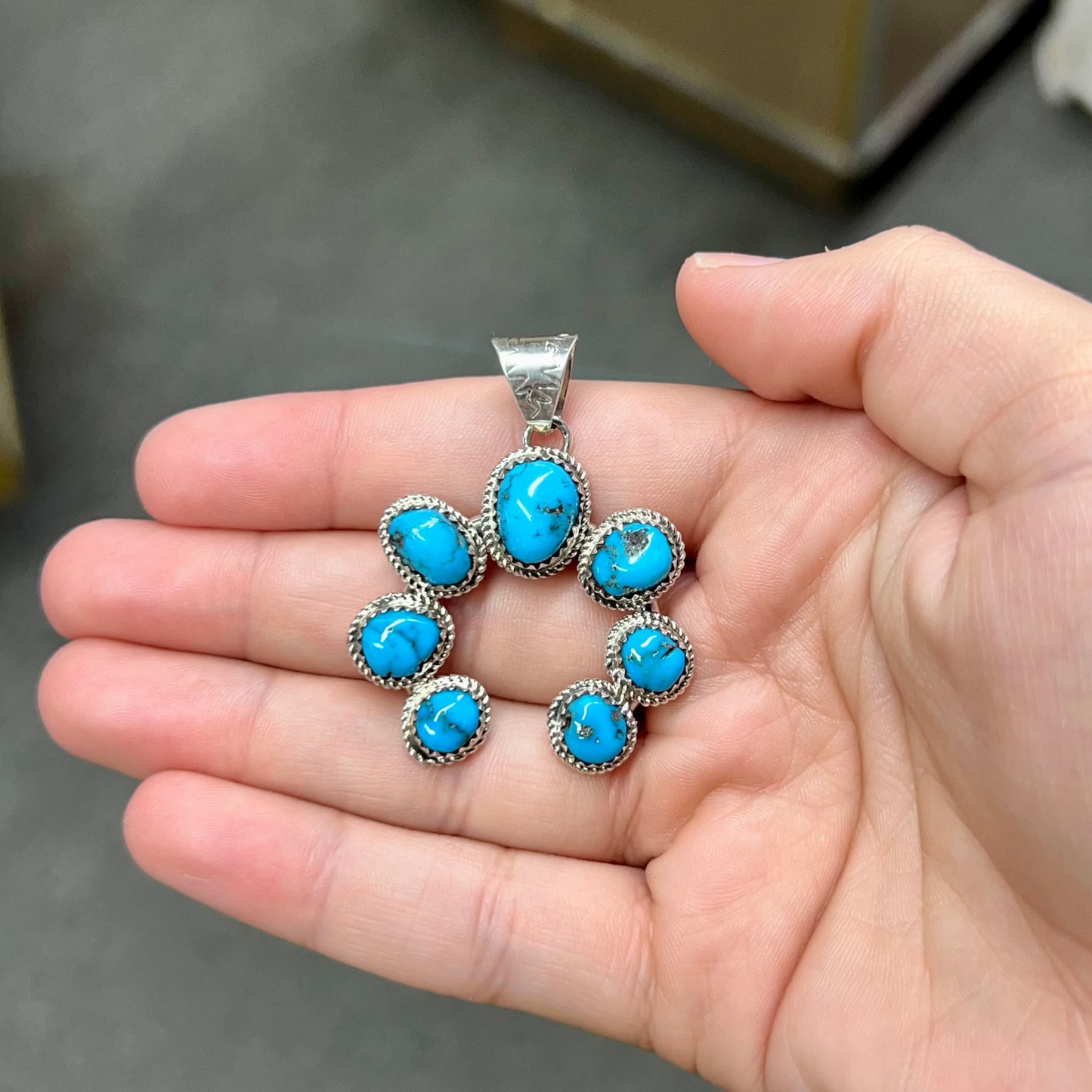 Genuine Turquoise Naja Pendant