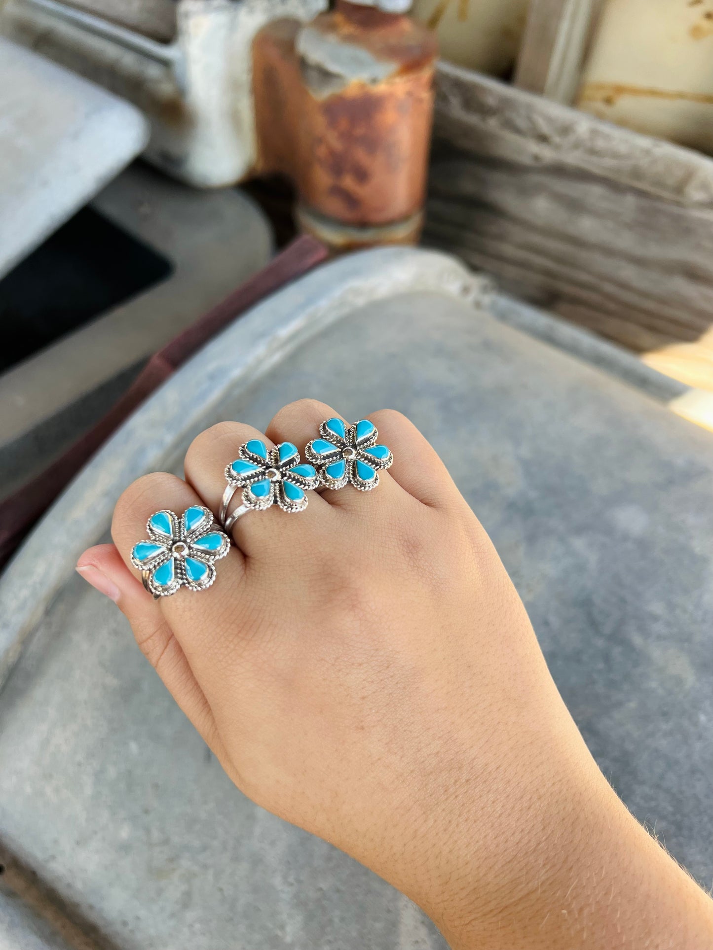 Turquoise Flower Child Ring