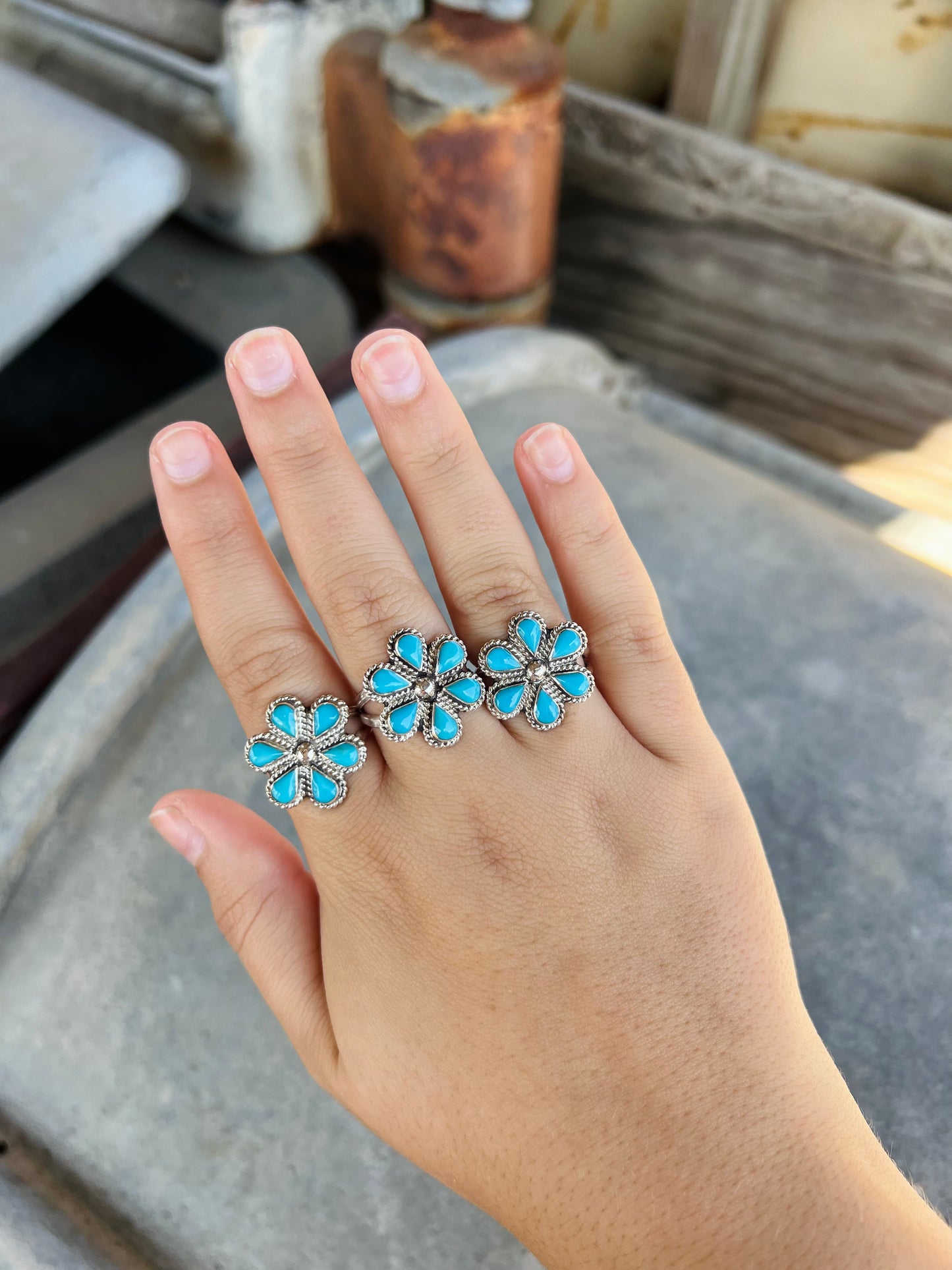 Turquoise Flower Child Ring