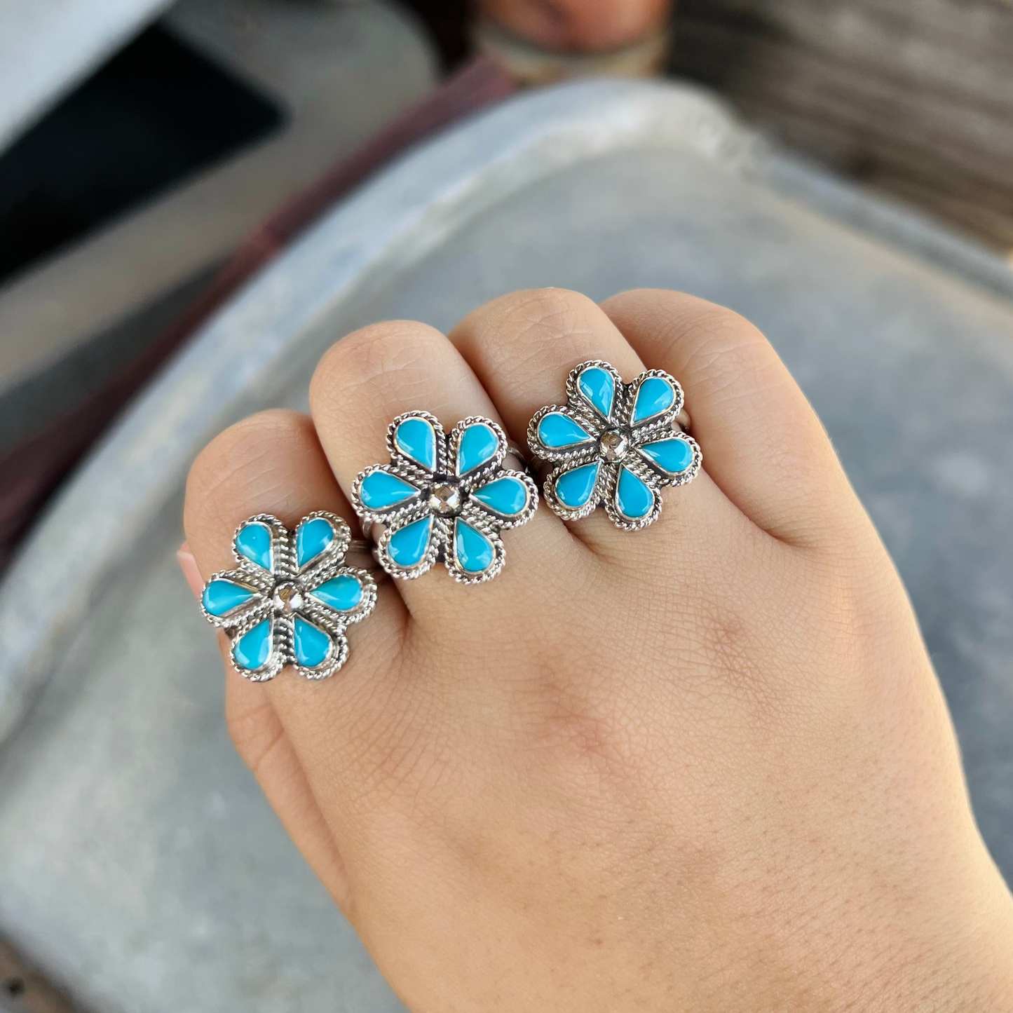 Turquoise Flower Child Ring