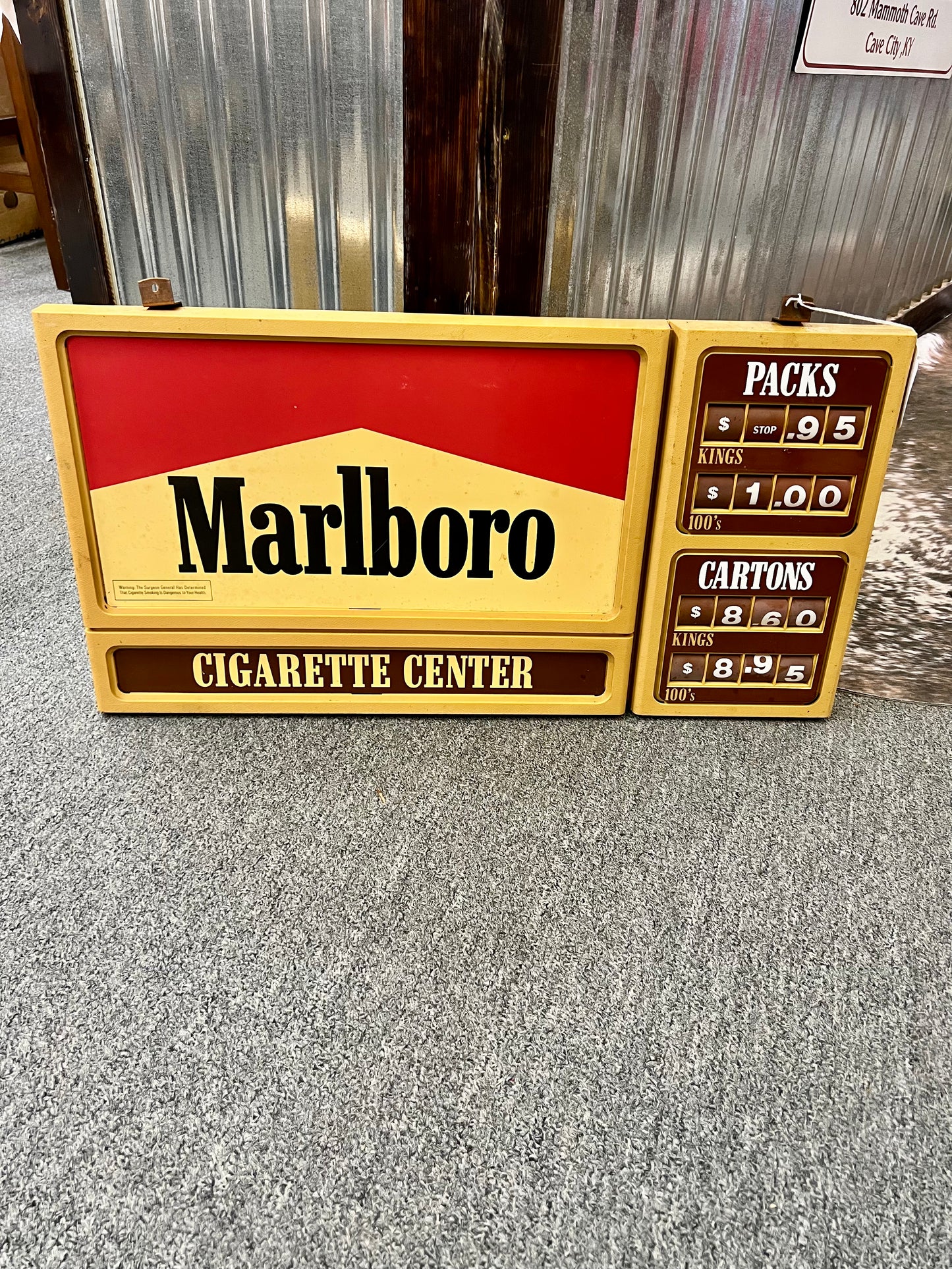Vintage Marlboro Cigarette Center Store Sign