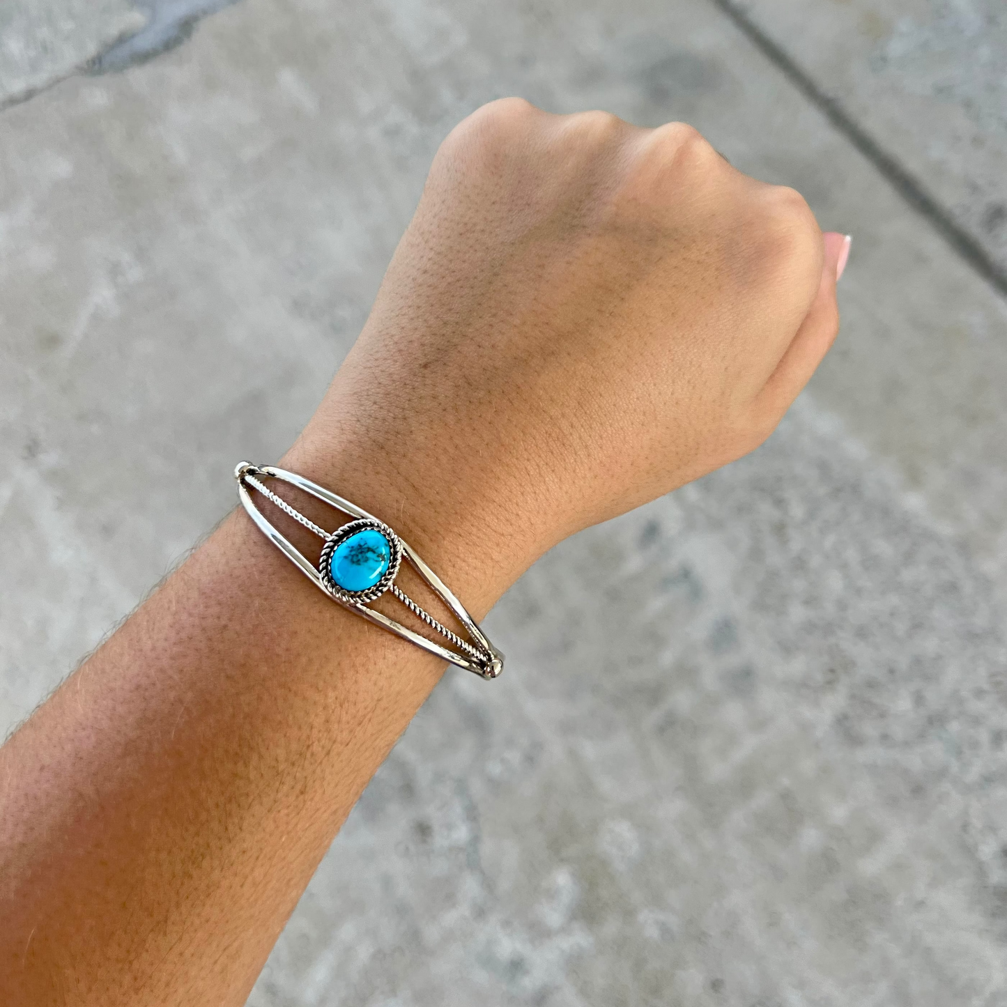 Turquoise Twist Bracelet with Kingman Stone