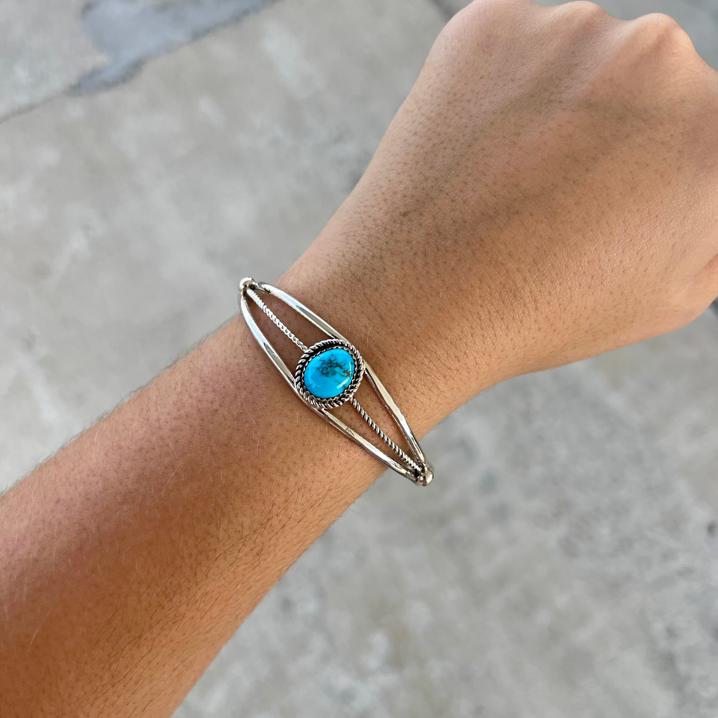 Turquoise Twist Bracelet with Kingman Stone