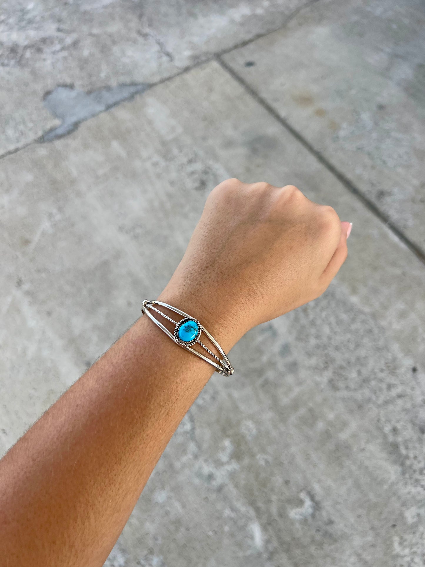 Turquoise Twist Bracelet with Kingman Stone