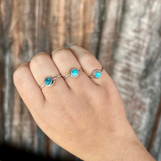 The Round Pen Genuine Turquoise Sterling Silver Ring