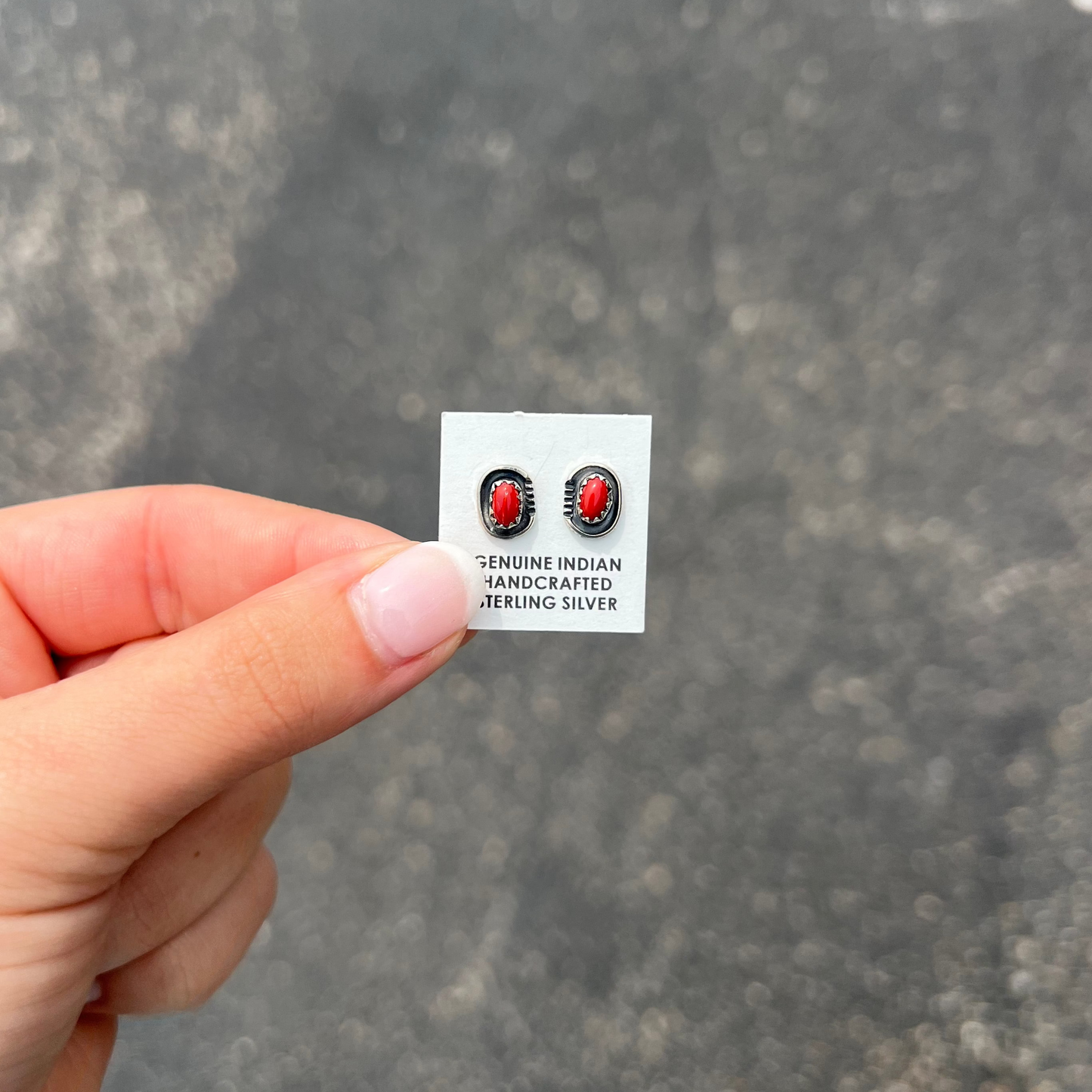 The Millie Natural Coral Sterling Silver Stud Earrings