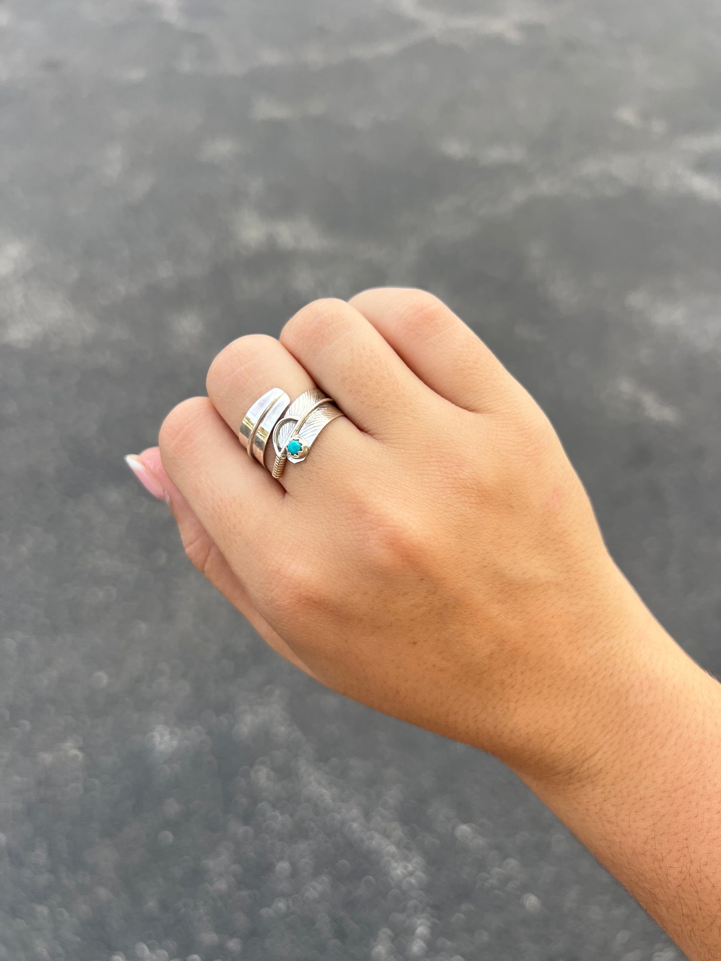 Turquoise Feather Wrap Ring *Adjustable*