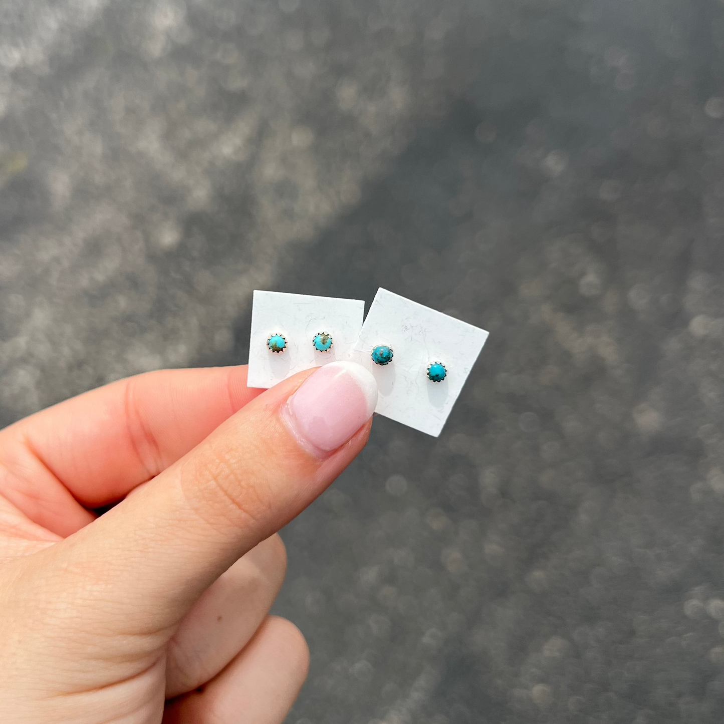 Navajo Handmade Mini Turquoise Studs