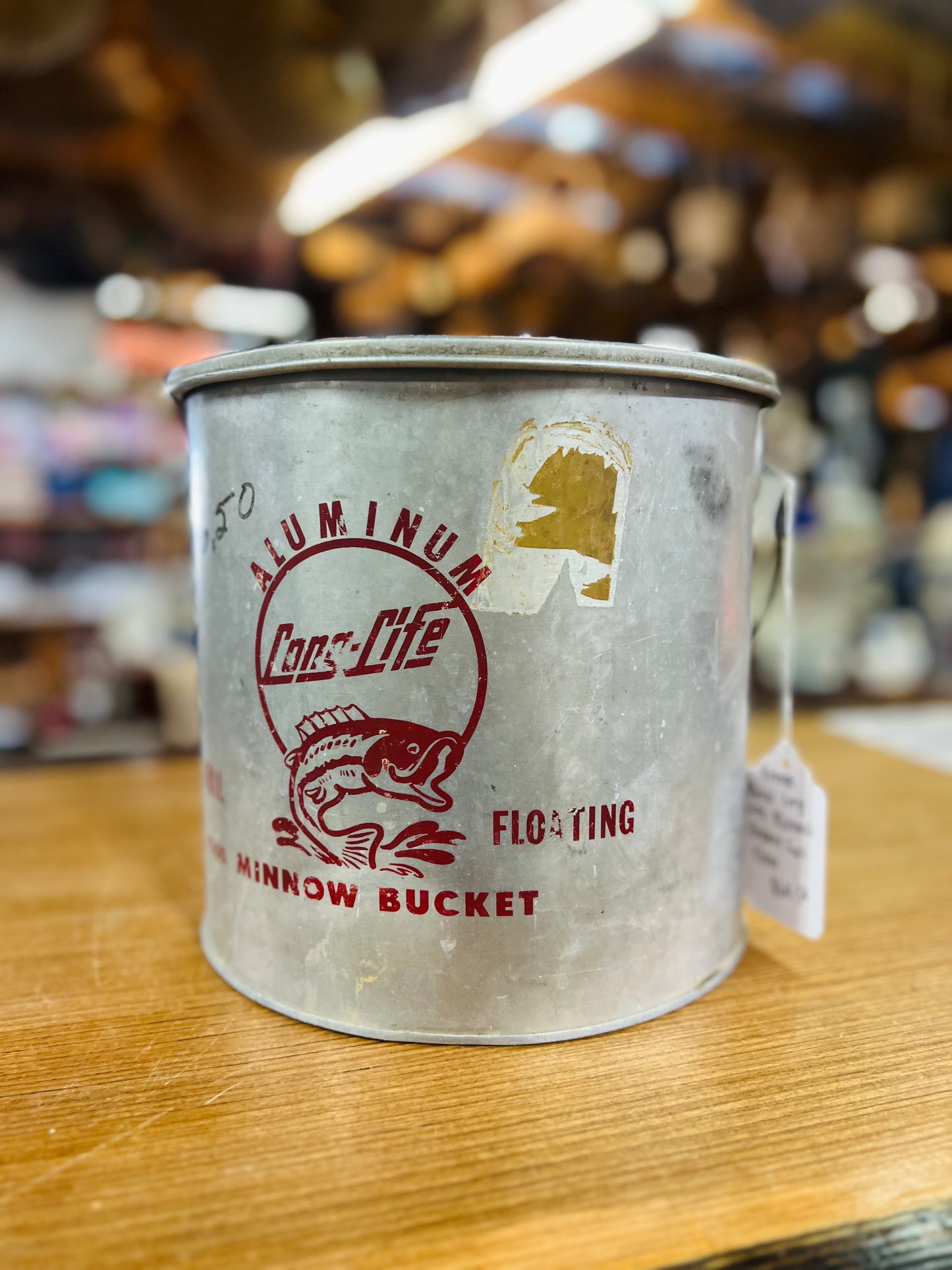 Vintage Metal Long Life Minnow Bucket Full Float