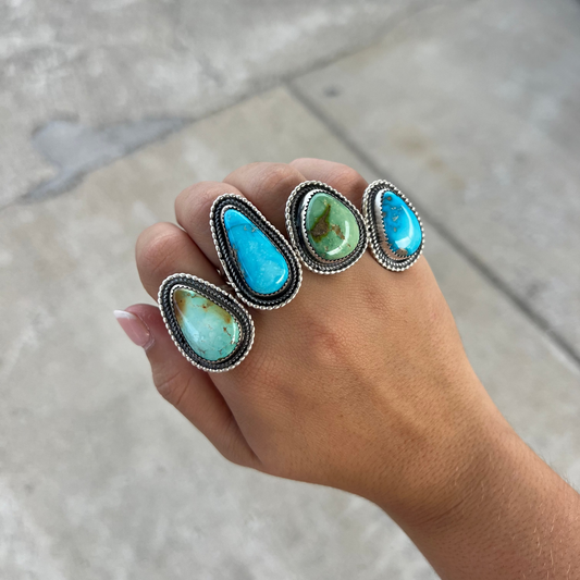The Covington Genuine Turquoise Sterling Silver Ring