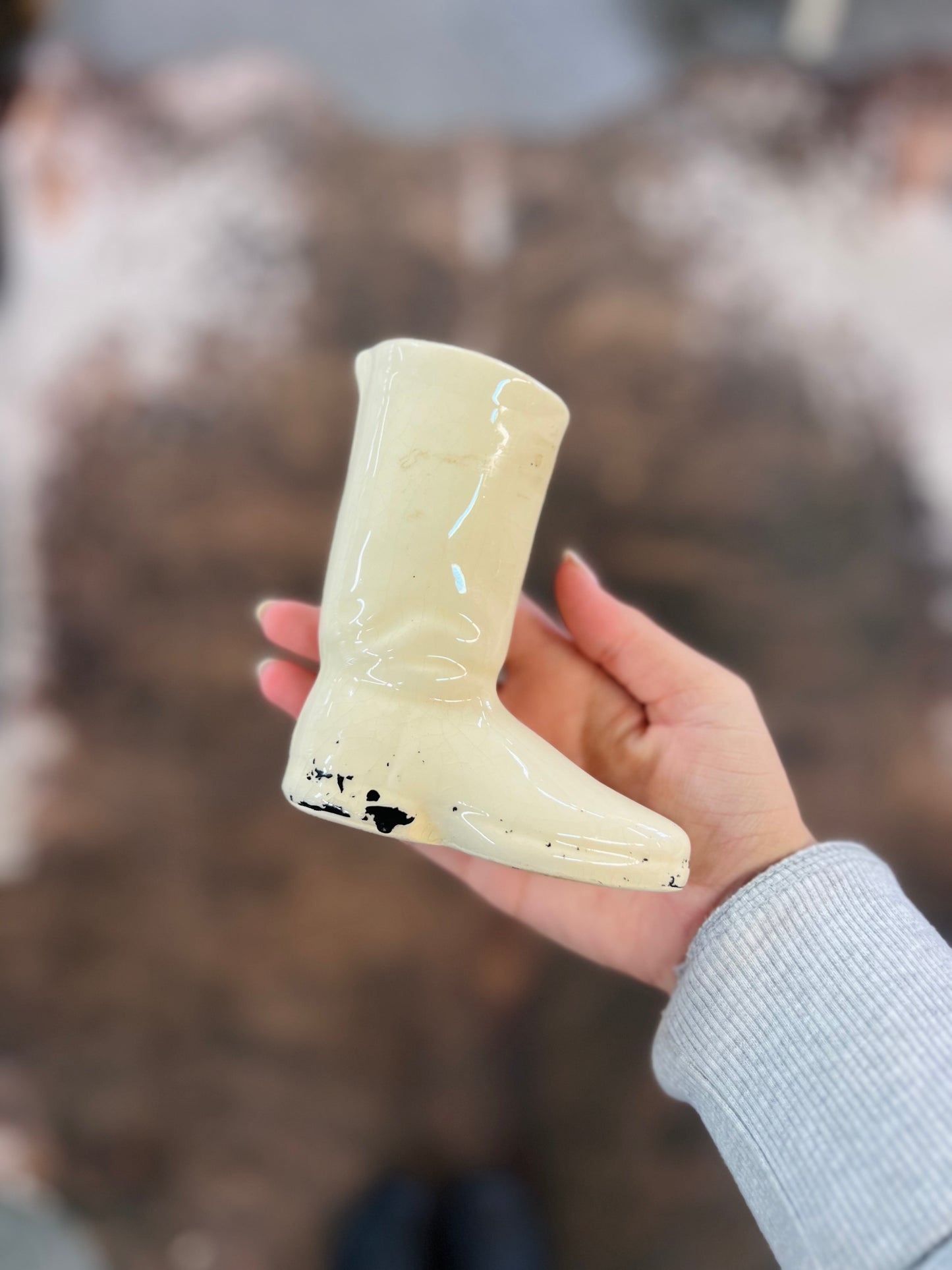 Vintage Ceramic Boot Vase Planter
