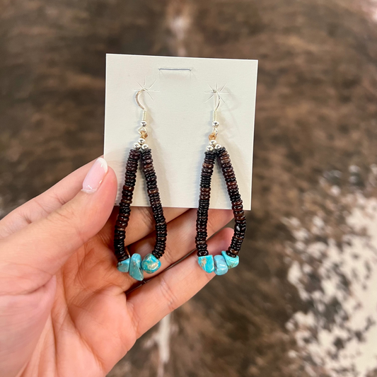 Genuine Turquoise and Pen Shell Earrings