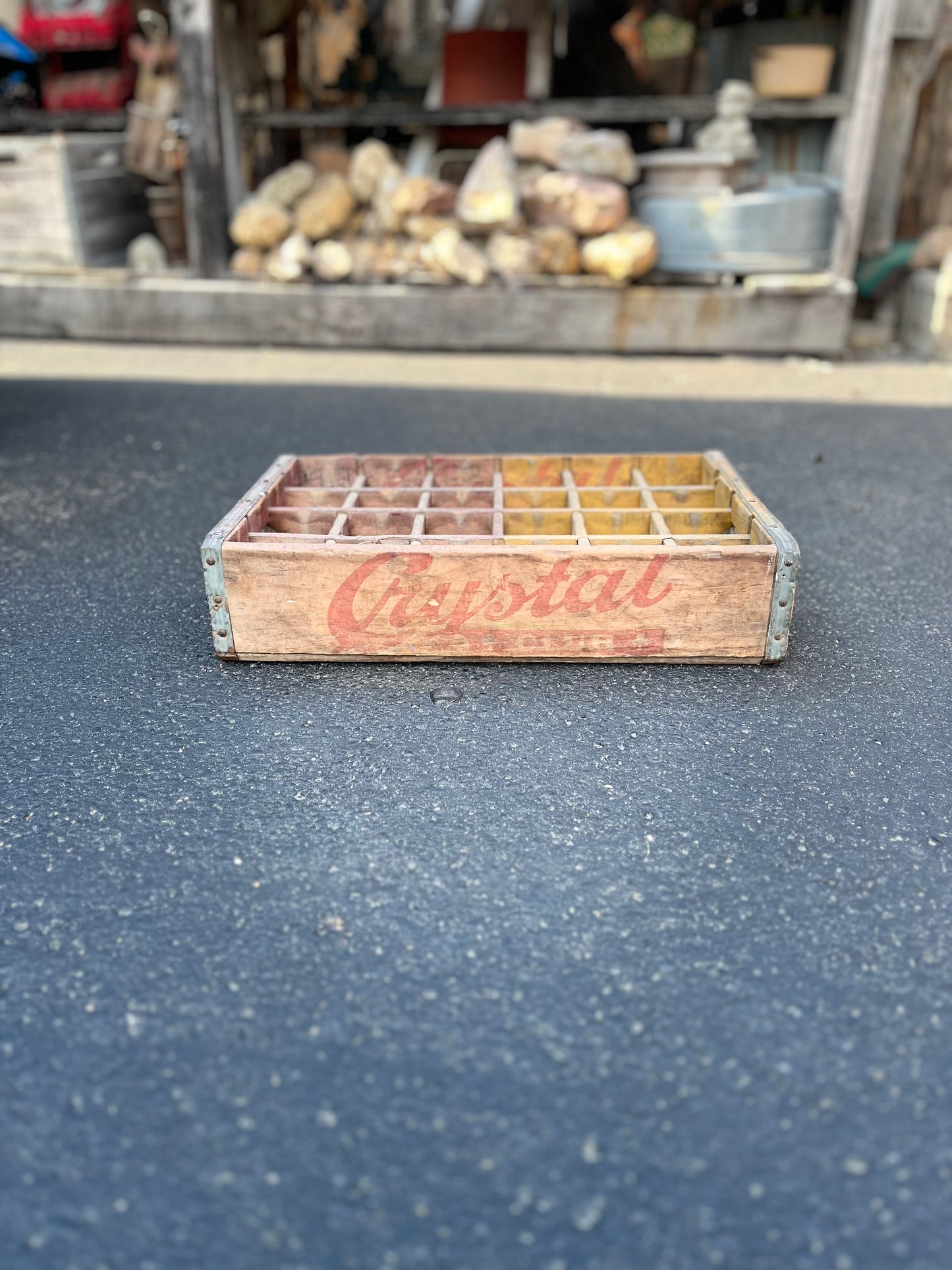 Vintage Crystal Club Beverages Scranton PA Wood Crate