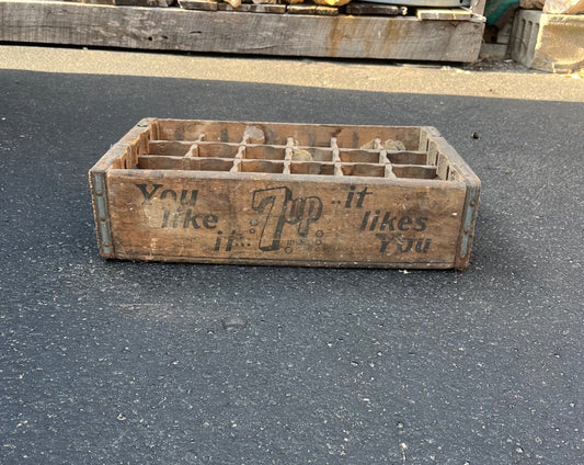 Vintage 7 Up Crate Dated 1943 - Louisville, Ky Wood Crate
