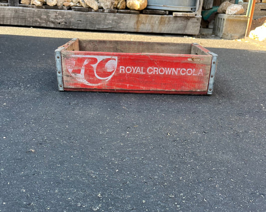 RC Royal Crown Cola Red Crate with a Busted End