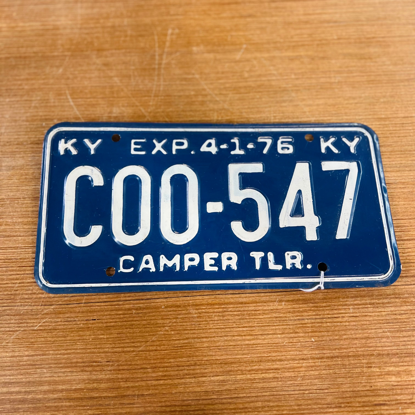 Vintage 1976 Ky Camper TLR Metal License Plate Bicentennial - 547