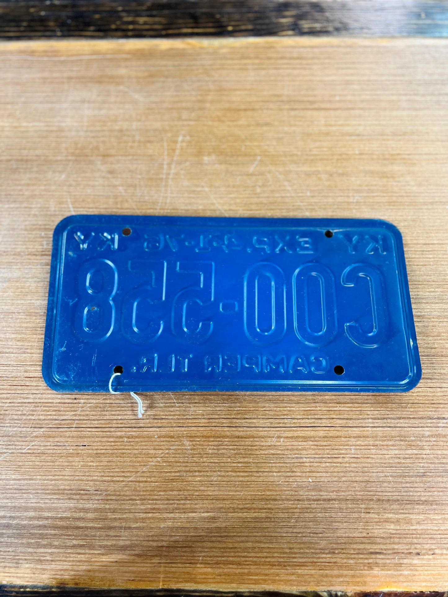 Vintage 1976 Ky Camper TLR Metal License Plate Bicentennial - 558