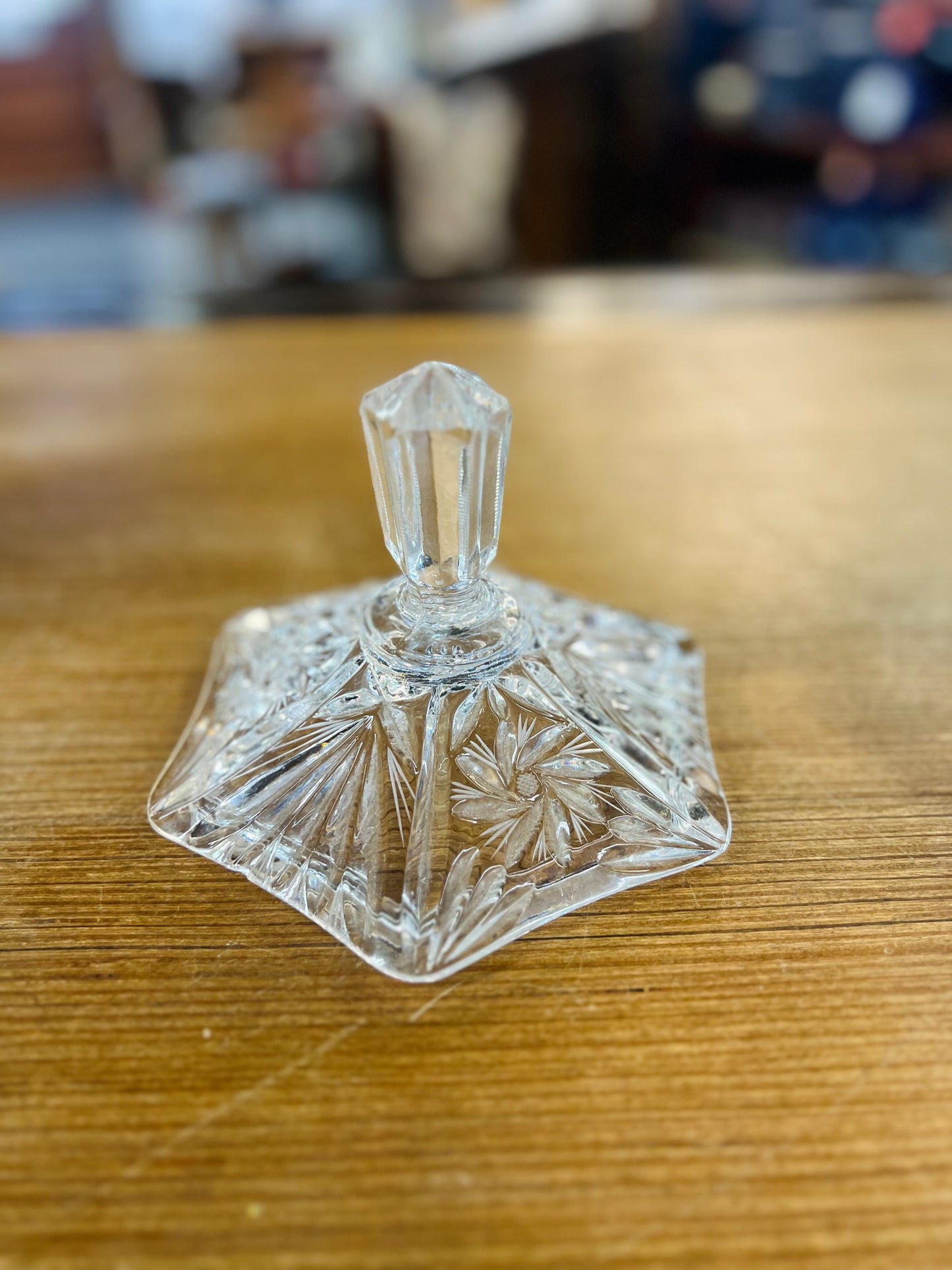 Vintage Crystal Glass Candy Dish with Lid