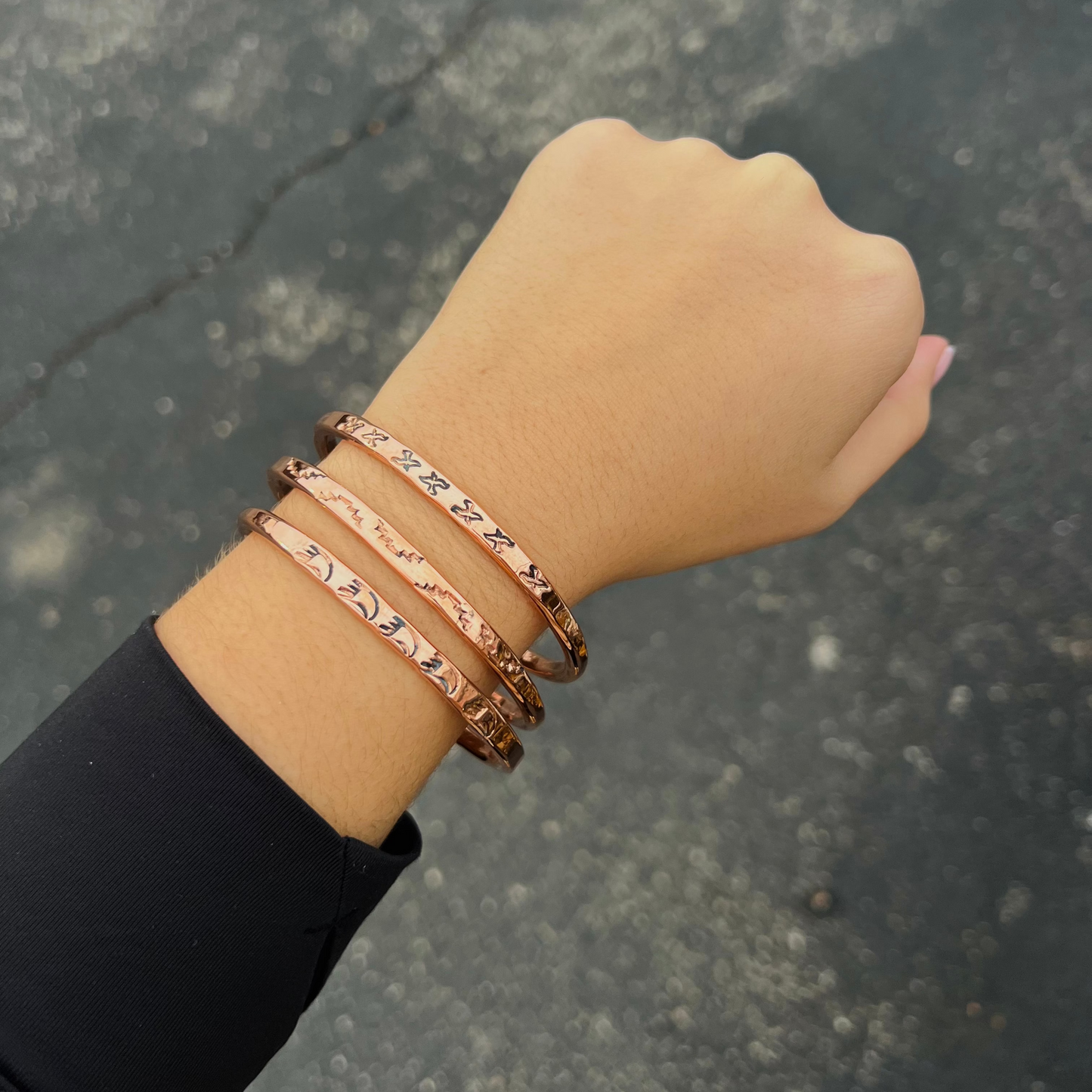 The Casey Copper Stamped Cuff Bracelet