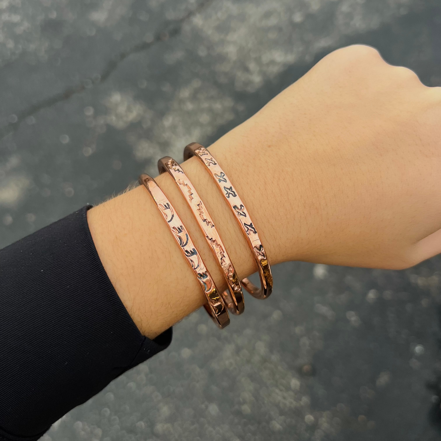 The Casey Copper Stamped Cuff Bracelet