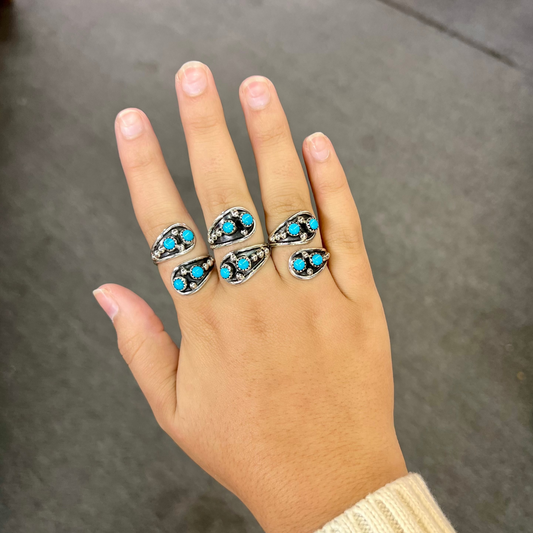 Genuine Turquoise 4 Stone Wrap Ring