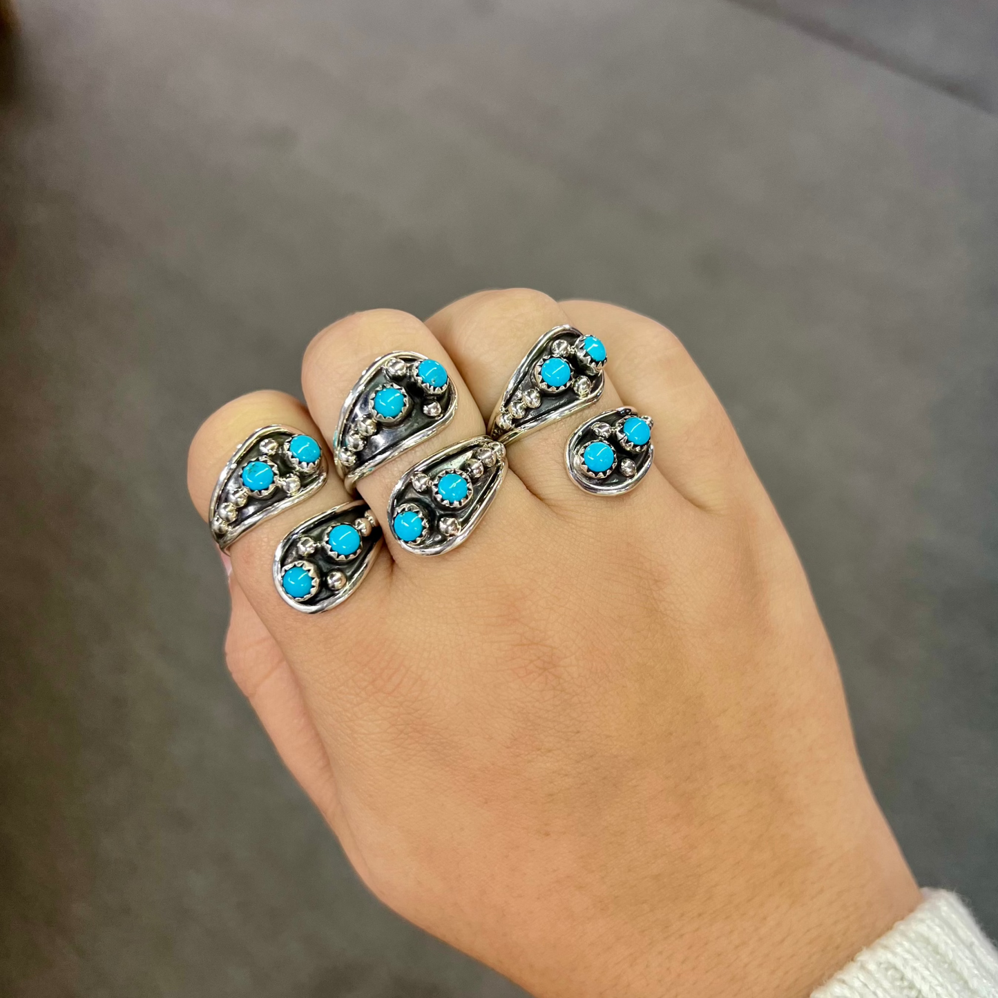 Genuine Turquoise 4 Stone Wrap Ring