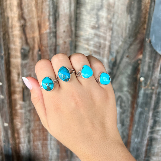 The Rosie Genuine Turquoise Sterling Silver Ring
