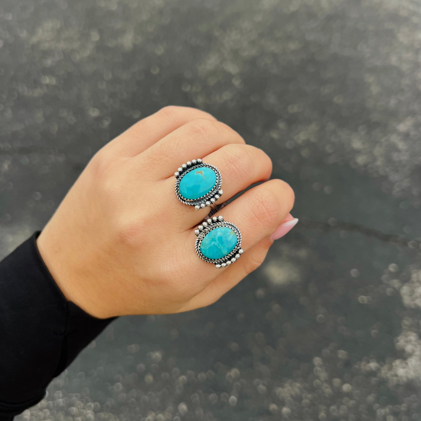 The Rayna Genuine Sonoran Gold Turquoise Sterling Silver Ring