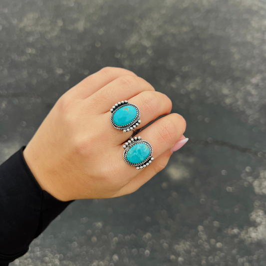 The Rayna Genuine Sonoran Gold Turquoise Sterling Silver Ring