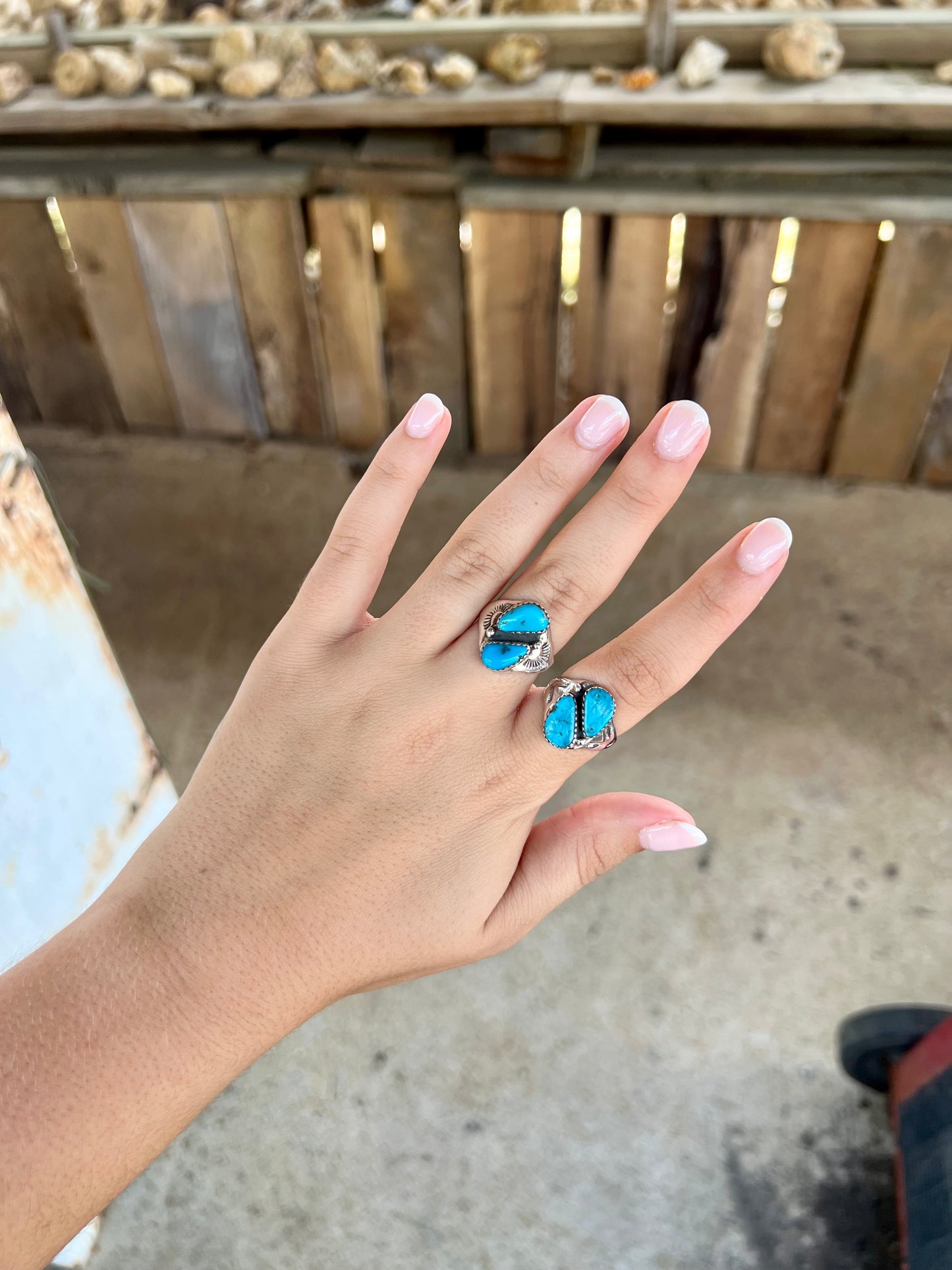 The Dual Genuine Turquoise Sterling Silver Ring