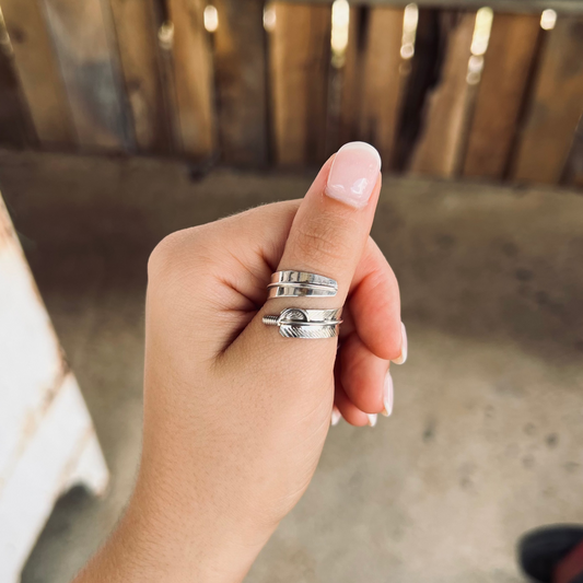 Sterling Silver Feather Wrap Ring *Adjustable*