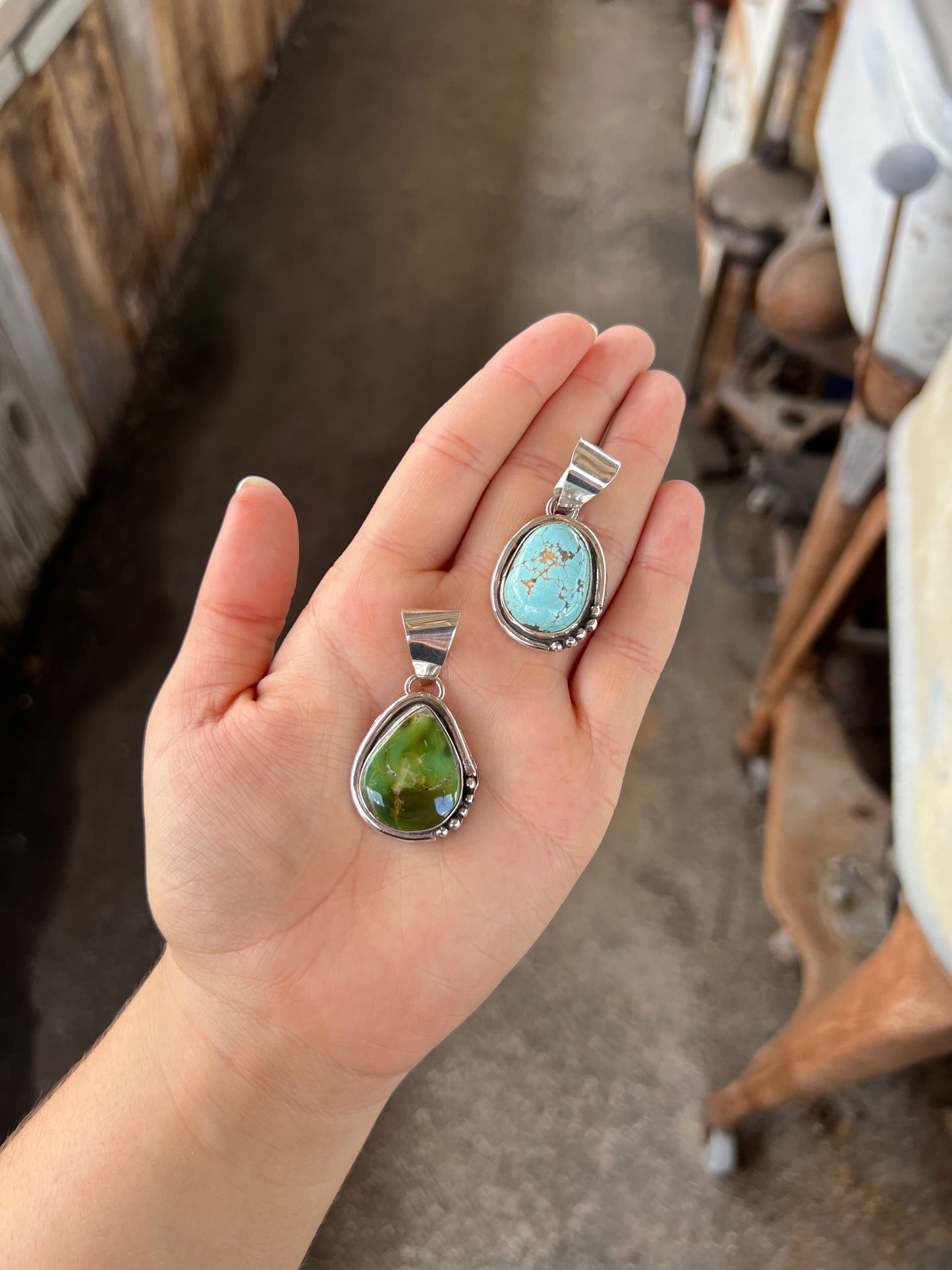 Genuine Royston Turquoise Sterling Silver Pendant