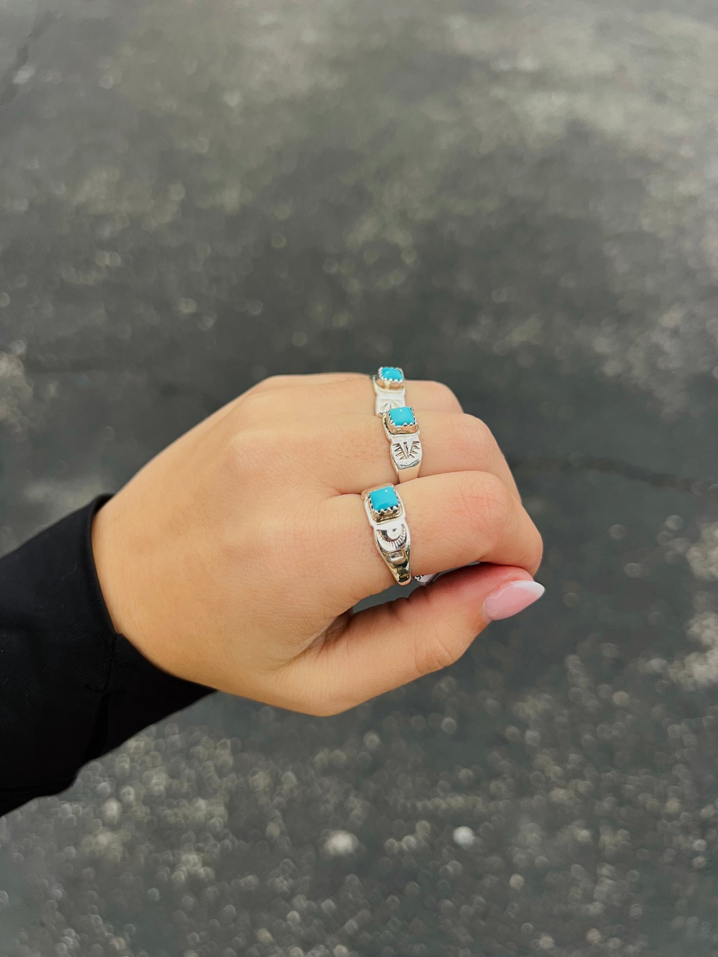 The Skyler Square Turquoise Sterling Silver Ring