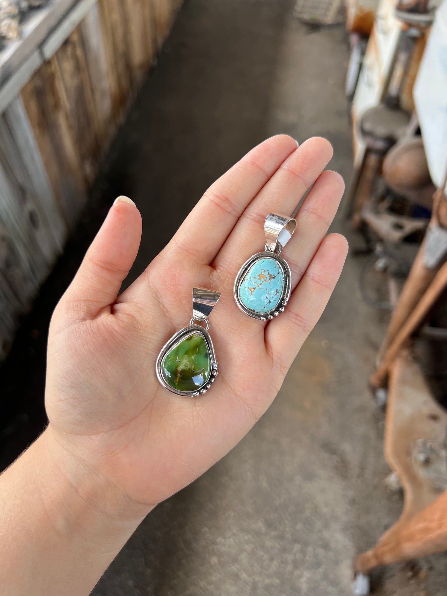 Genuine Royston Turquoise Sterling Silver Pendant