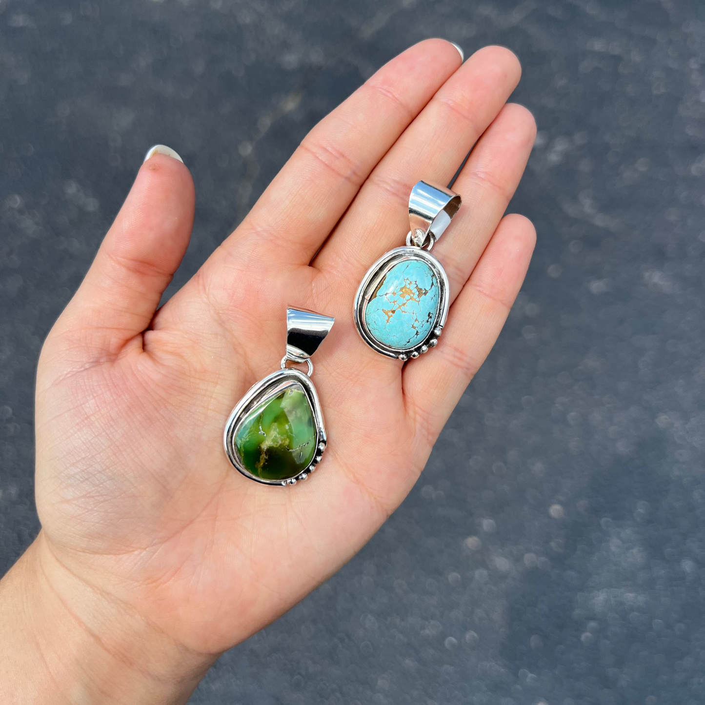 Genuine Royston Turquoise Sterling Silver Pendant