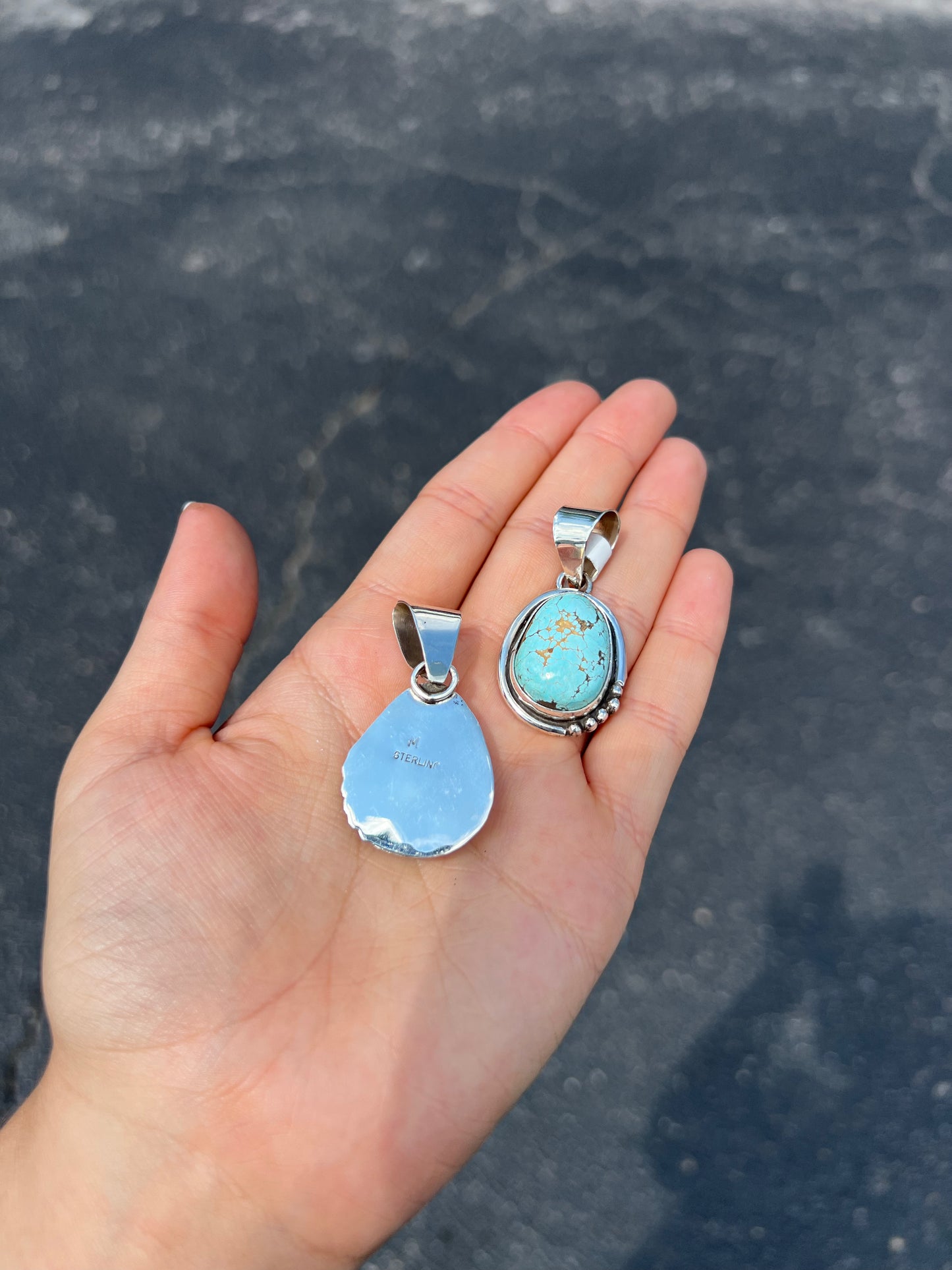 Genuine Royston Turquoise Sterling Silver Pendant