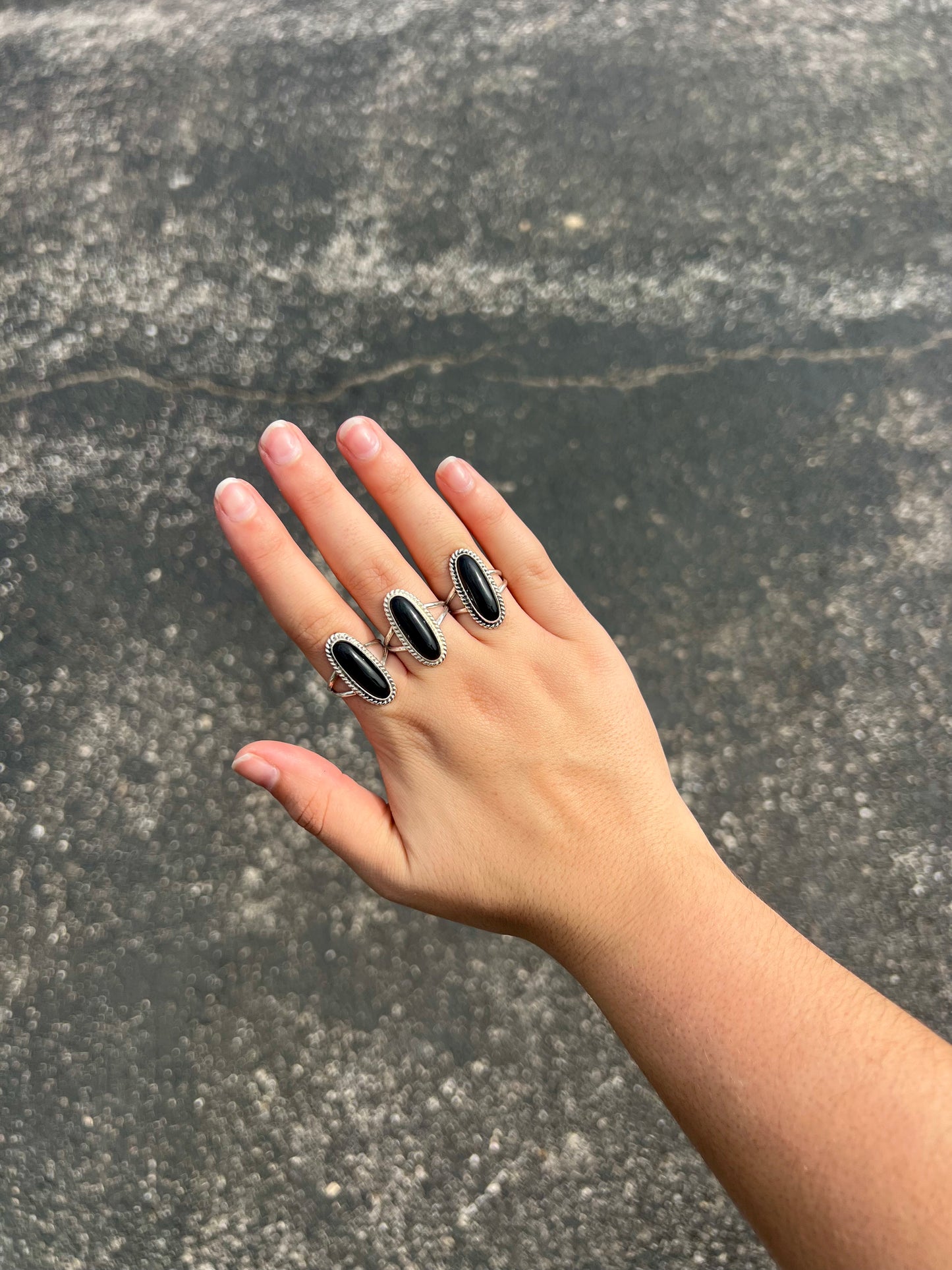 The Bria Black Onyx Oval Sterling Silver Ring