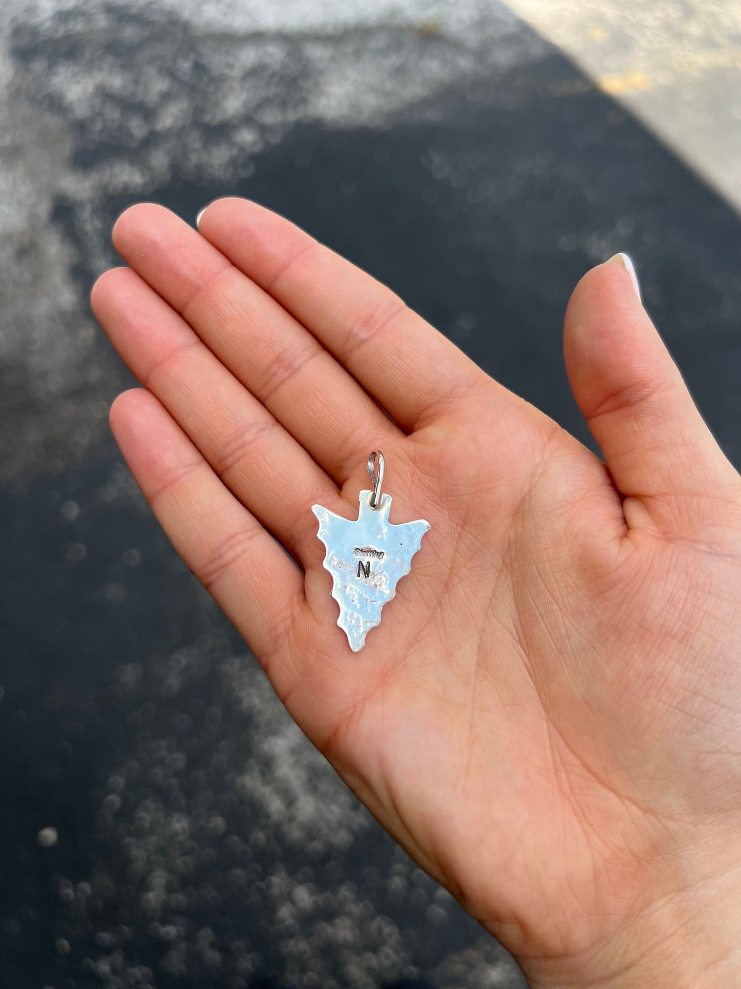 Genuine Turquoise Sterling Silver Arrowhead Pendant