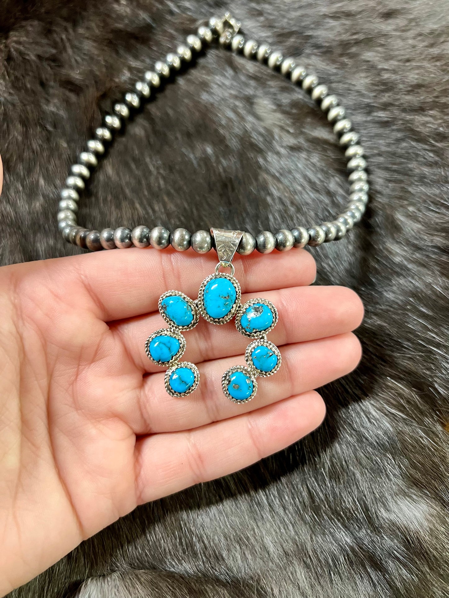 Genuine Turquoise Naja Pendant