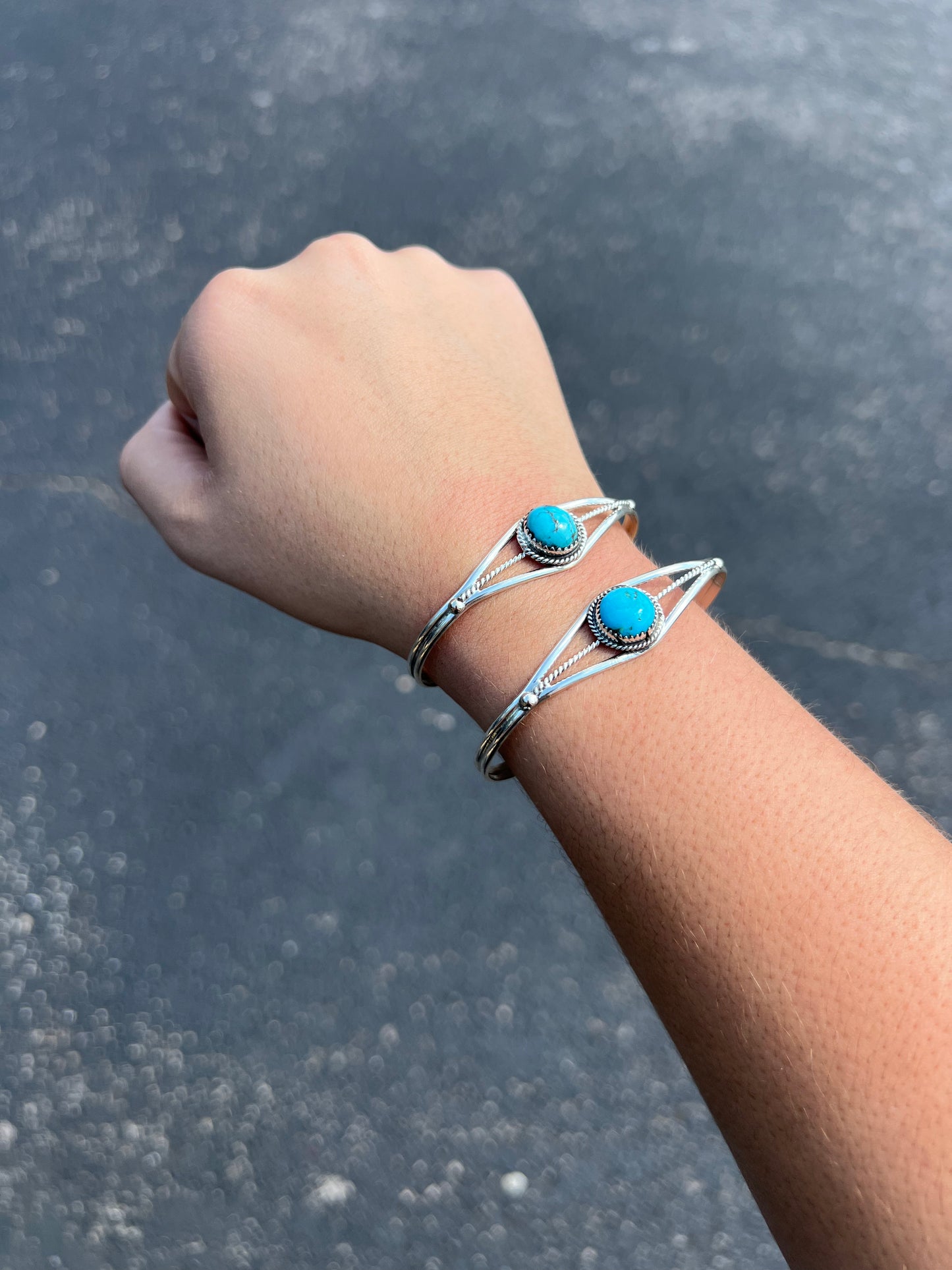 The Sadie Genuine Turquoise Sterling Silver Cuff Bracelet