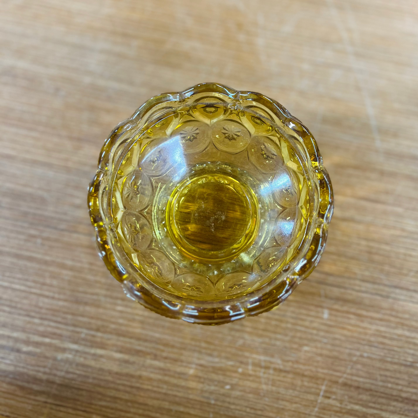 Vintage L.E. Smith 1960s Moon and Stars Amber Dish