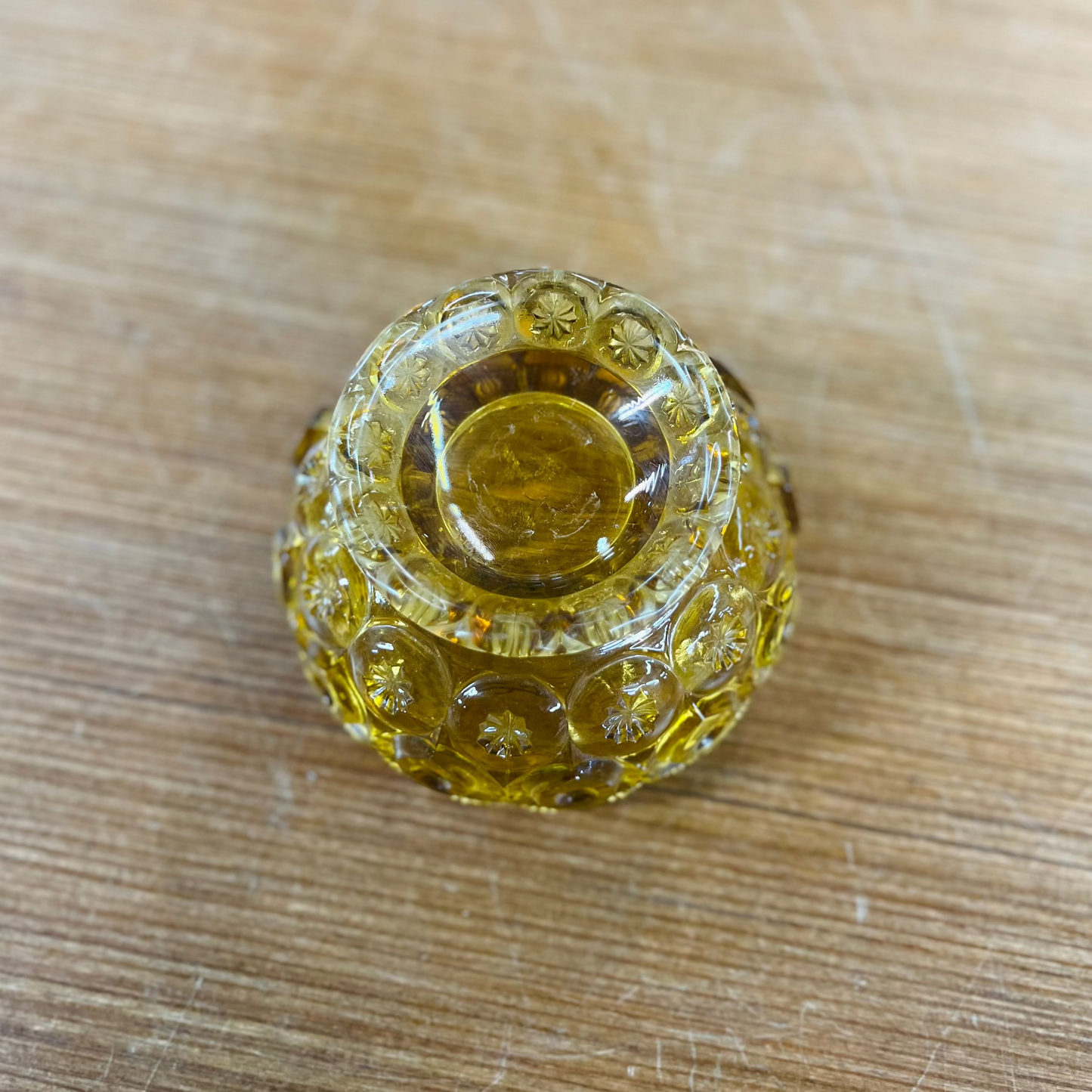 Vintage L.E. Smith 1960s Moon and Stars Amber Dish